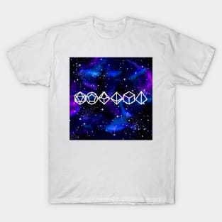 DnD Polyhedral Dice Galaxy - Deep Space T-Shirt